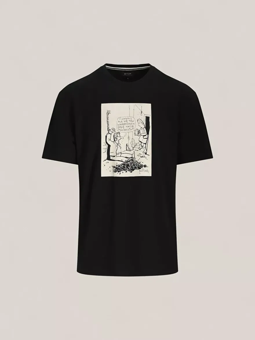 Bytom CZARNY T-SHIRT MLECZKO